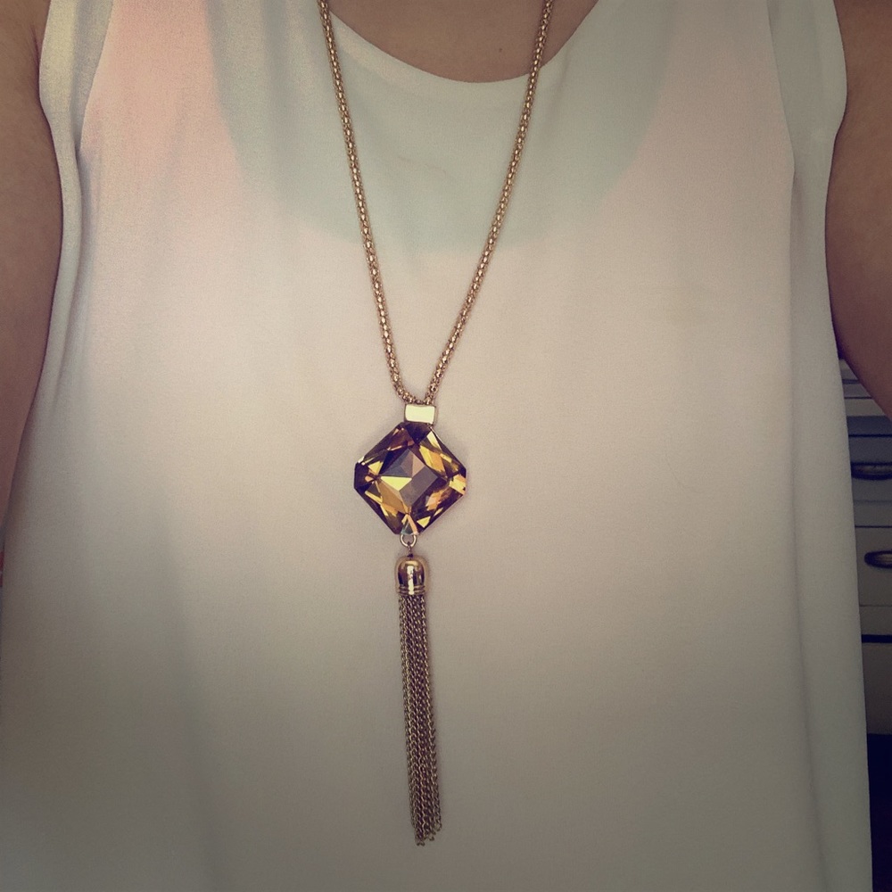 Long Gold Tassel Necklace